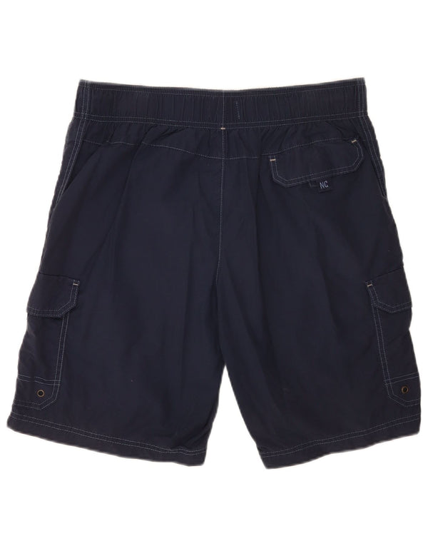 Shorts de natação masculino Marks & Spencer Cargo médio azul marinho algodão