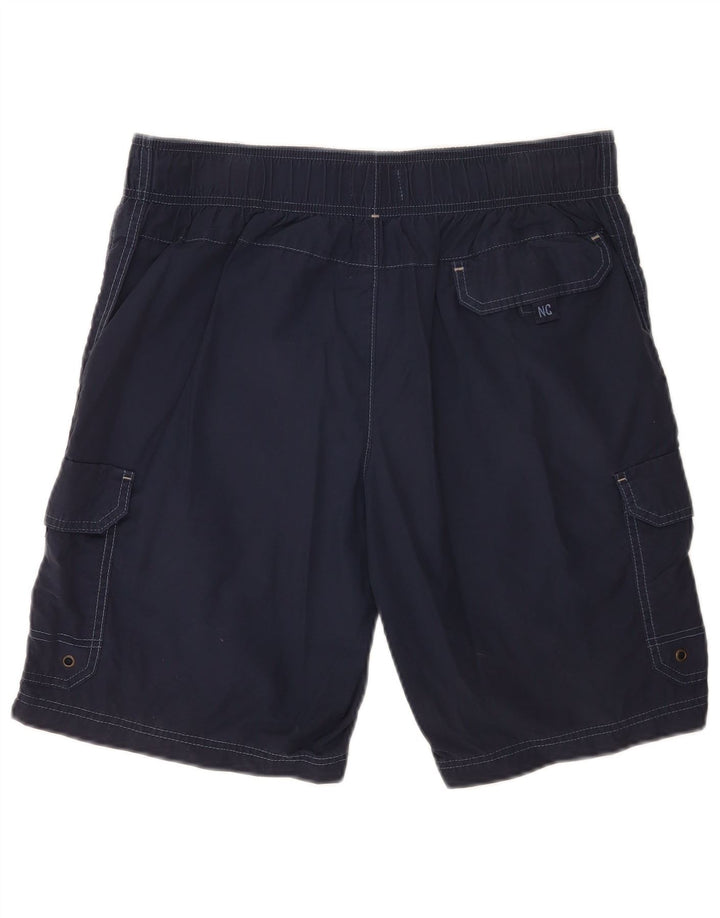 Shorts de natação masculino Marks & Spencer Cargo médio azul marinho algodão