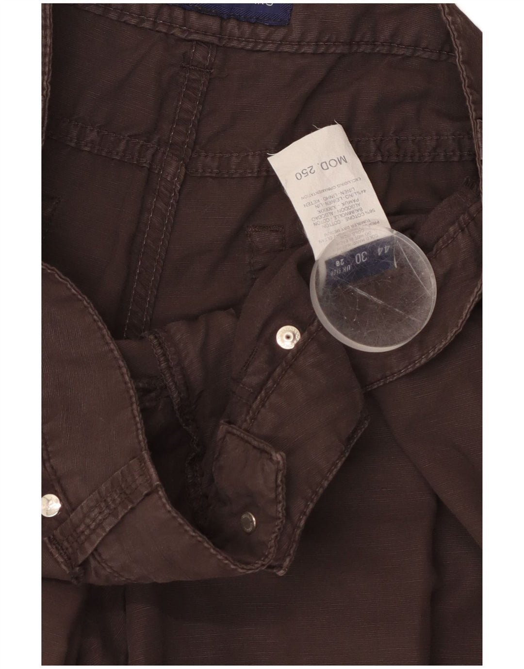 Bermuda masculina TRUSSARDI W28 pequena algodão marrom