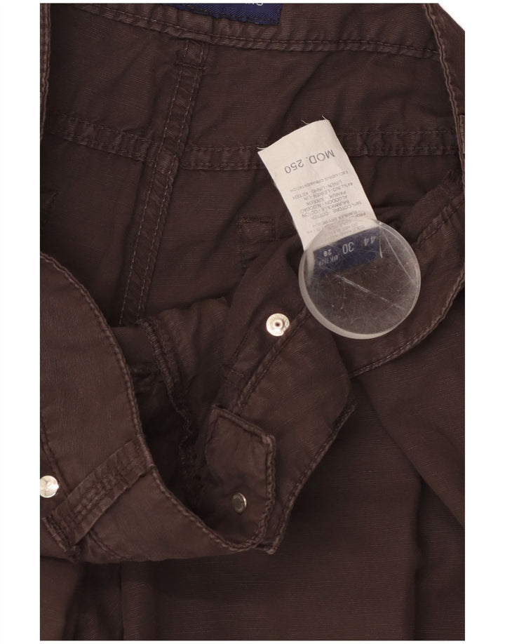 Bermuda masculina TRUSSARDI W28 pequena algodão marrom