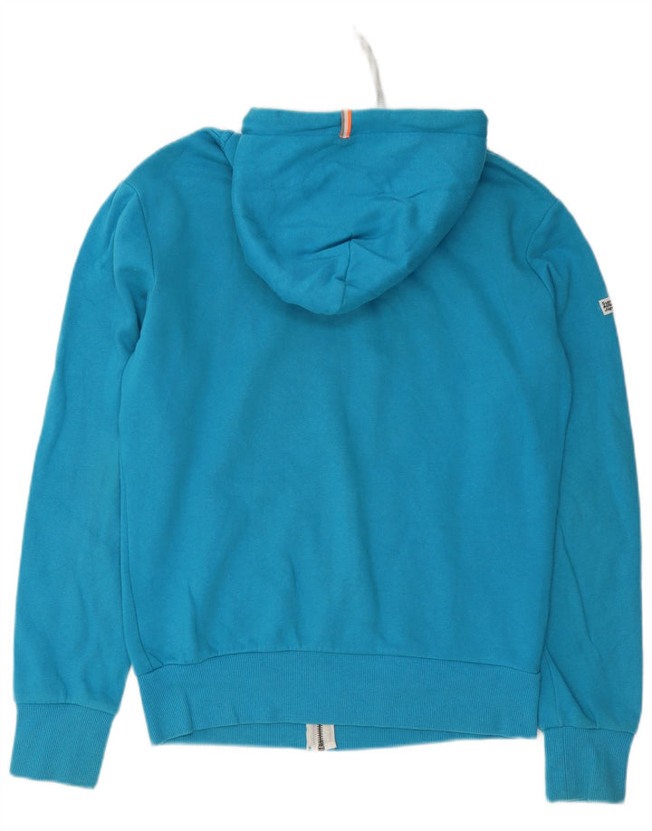 Suéter masculino Superdry com capuz e zíper grande algodão azul