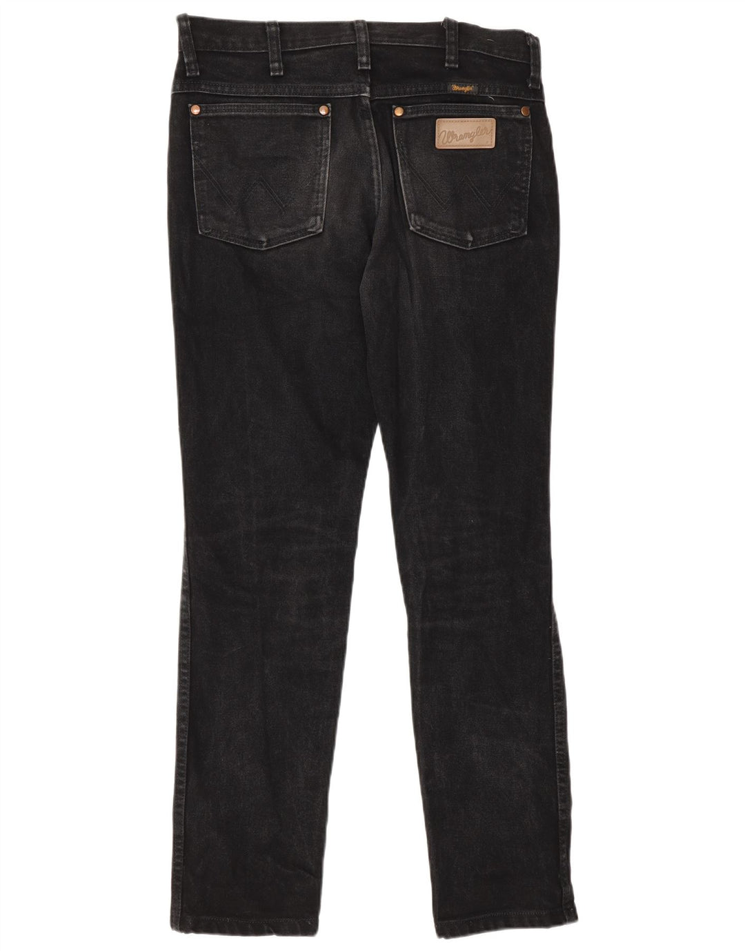 Wrangler Mens Straight Jeans W29 L30 Algodão Preto