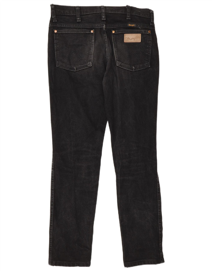 Wrangler Mens Straight Jeans W29 L30 Algodão Preto