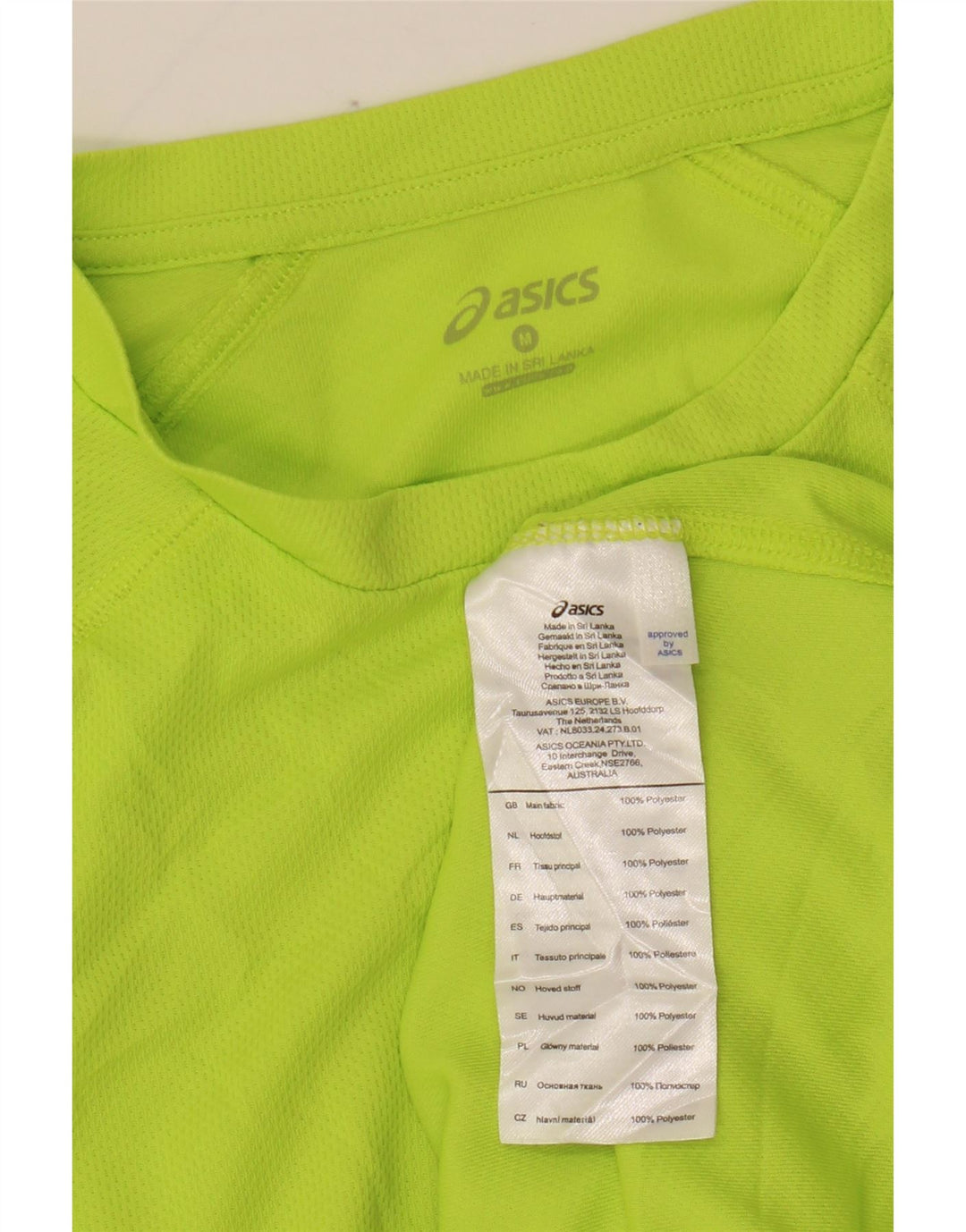 Camiseta masculina Asics Top verde médio poliéster