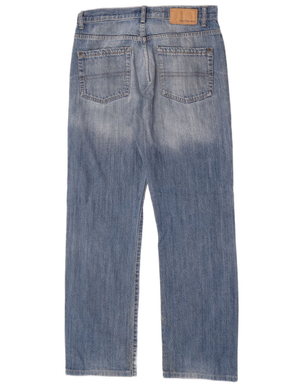 Calvin Klein Jeans masculino relaxado ajuste reto W30 L30 algodão azul