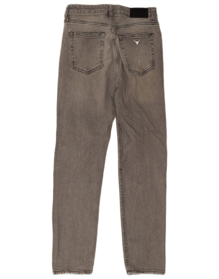Guess Calça jeans feminina reta desgastada W27 L28 cinza poliéster