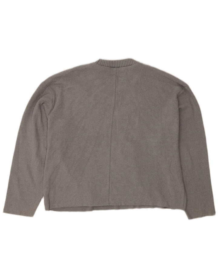Blusa feminina Zara com ajuste solto Top UK 14 cinza médio