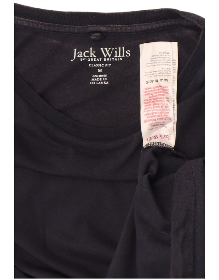 Camiseta masculina Jack Wills Classic Fit Top Médio Algodão Azul Marinho