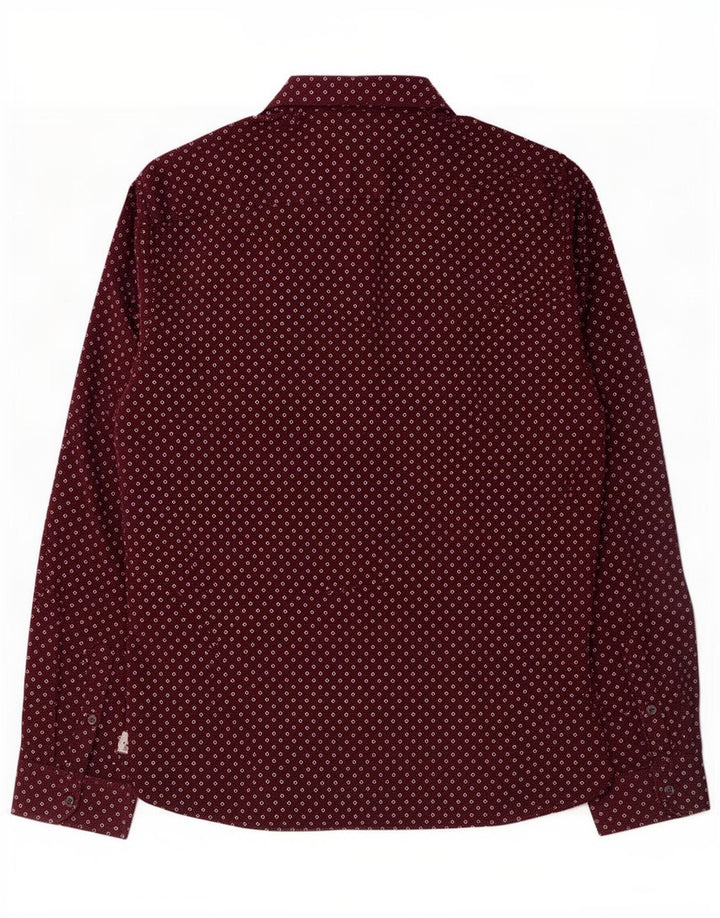 Camisa masculina Ted Baker tamanho 6 2XL algodão manchado marrom