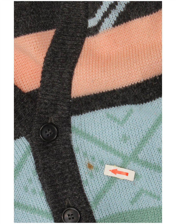 Suéter cardigã masculino VINTAGE IT 52/54 grande multicolorido Fair Isle