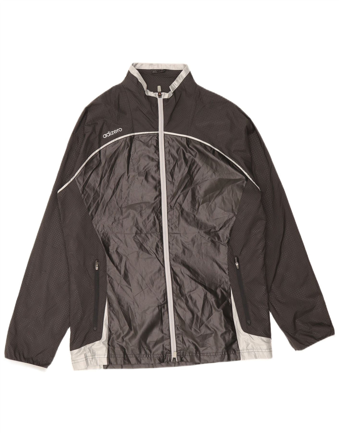 Jaqueta de chuva masculina Adidas UK 42 XL preta colorblock poliéster