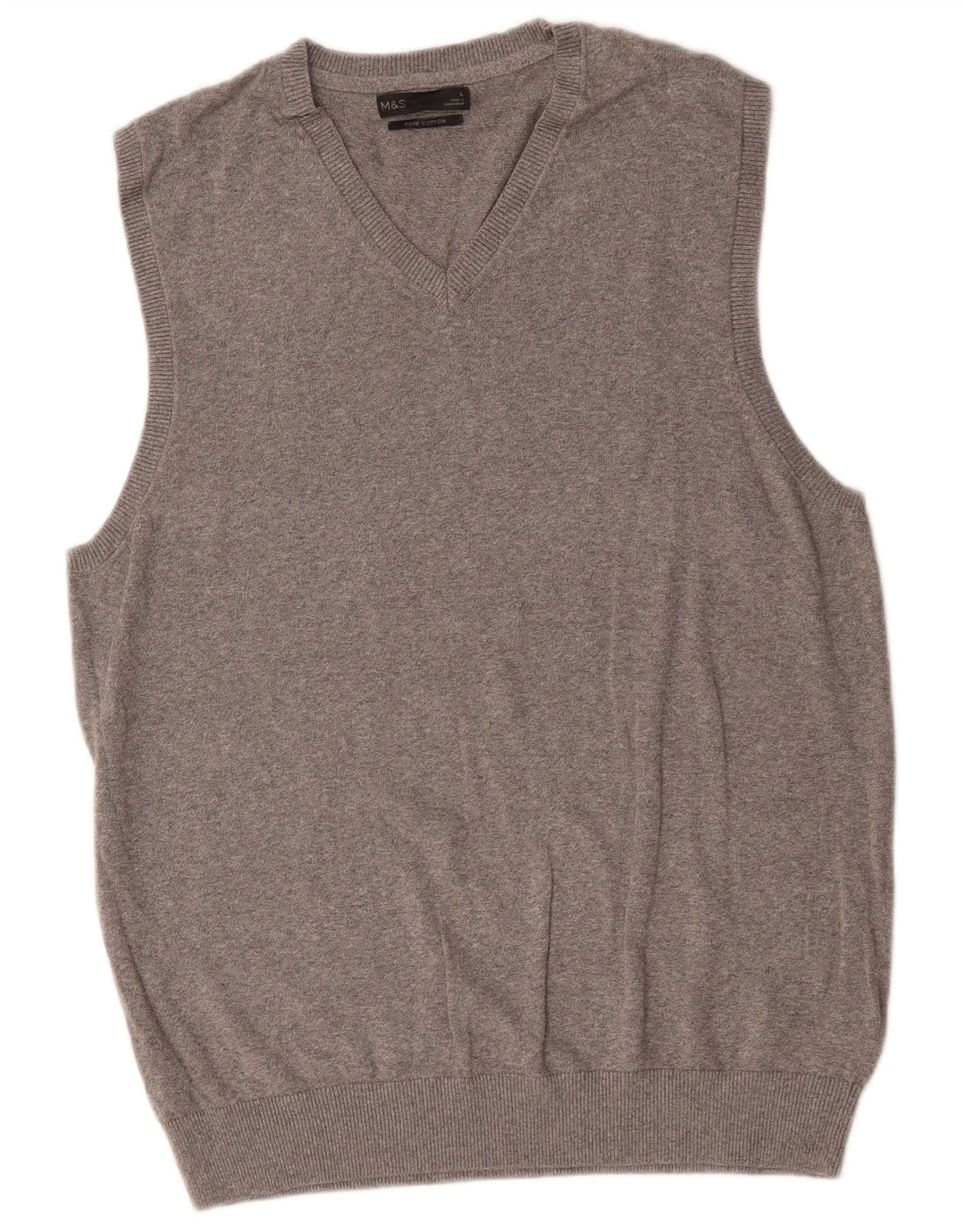 Regata masculina Marks & Spencer com colete grande de algodão cinza