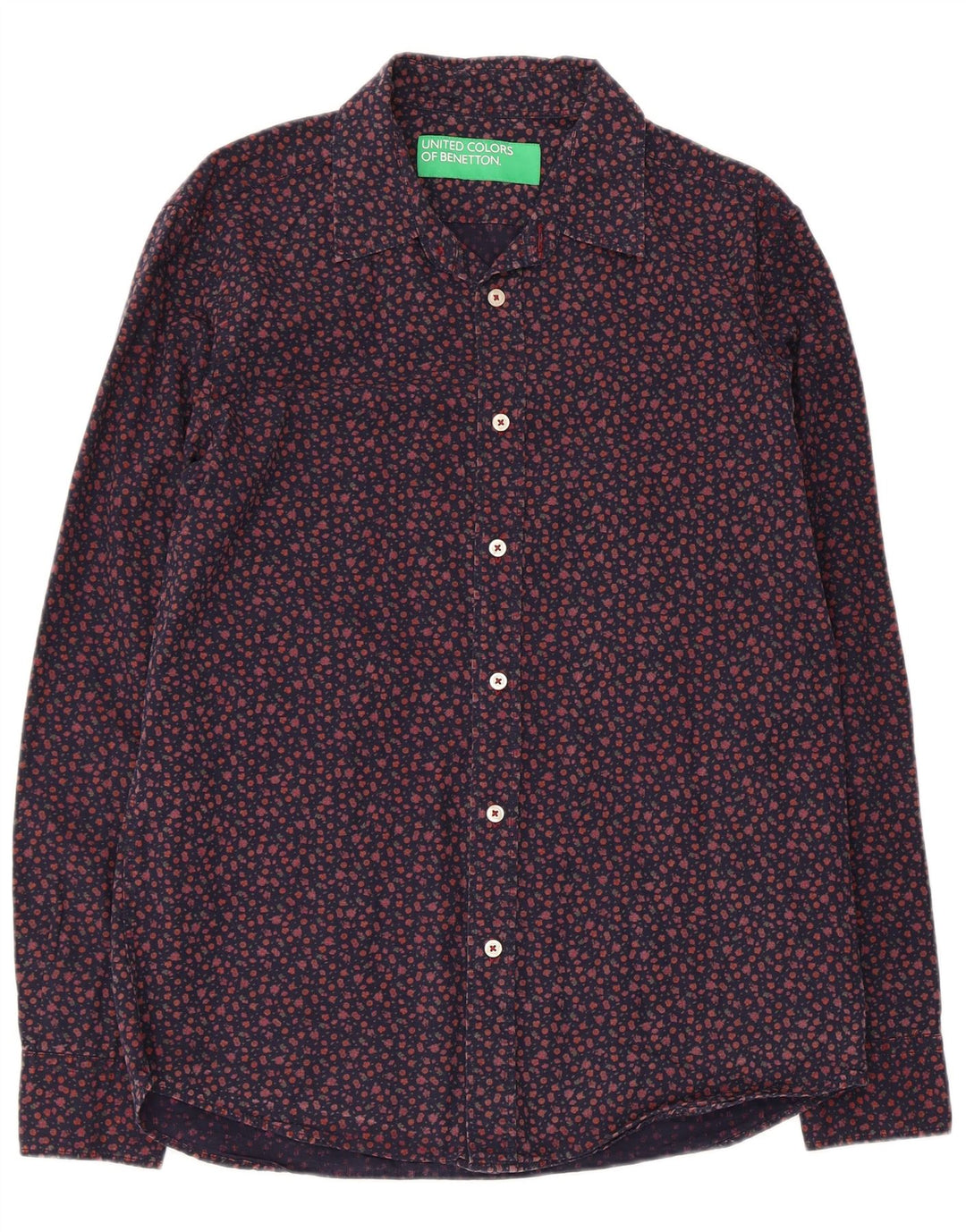Camisa masculina BENETTON média azul marinho floral