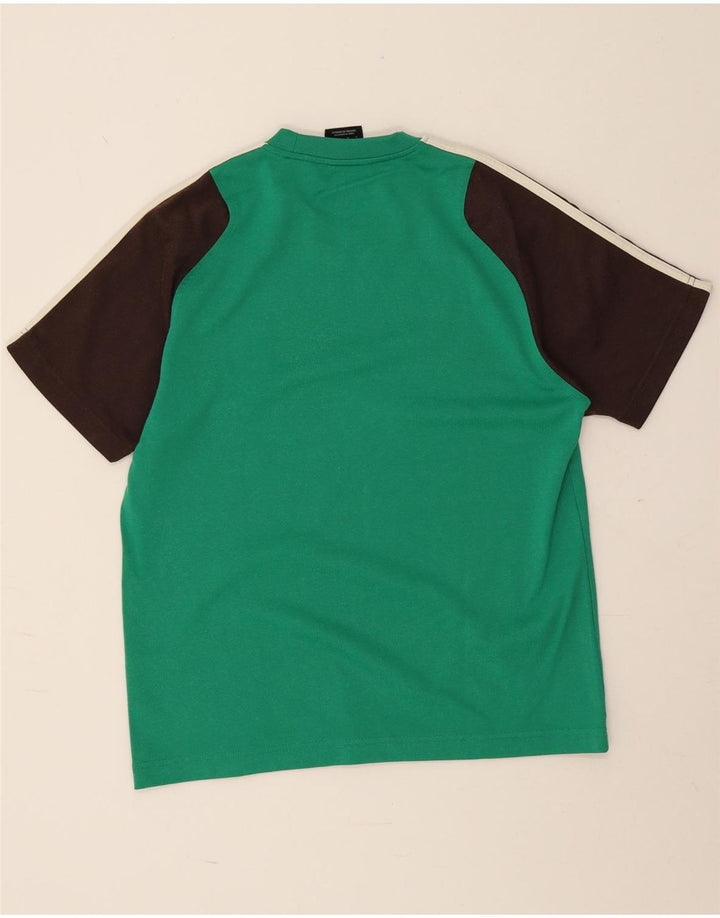 Camiseta masculina Adidas Top médio verde colorblock algodão