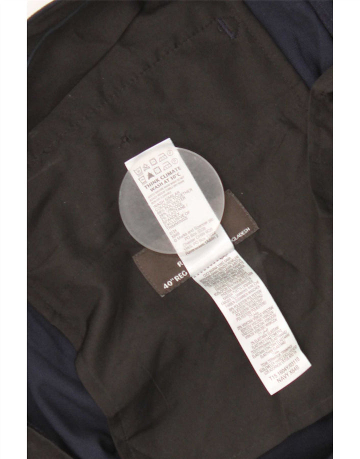 Calça casual masculina Marks & Spencer de ajuste regular W40 L31 azul marinho