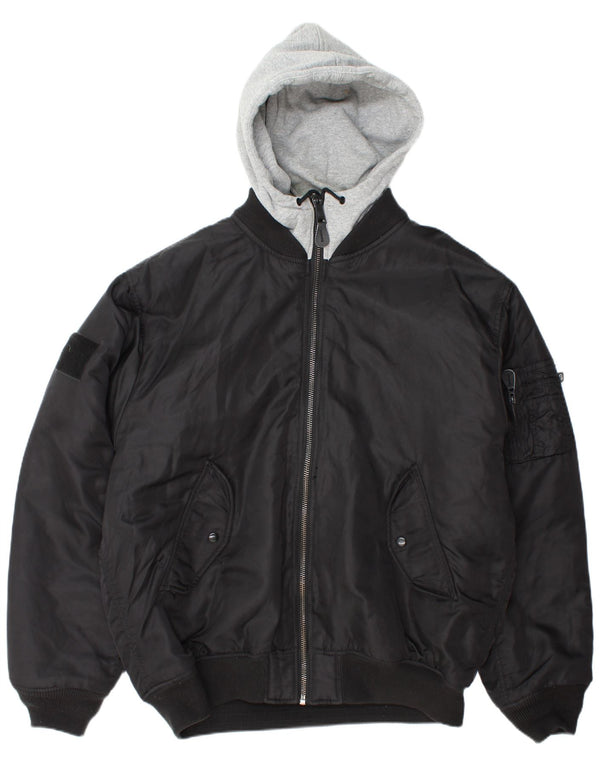 Jaqueta bomber masculina com capuz BRANDIT UK 46 3XL nylon preto