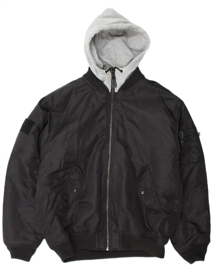 Jaqueta bomber masculina com capuz BRANDIT UK 46 3XL nylon preto