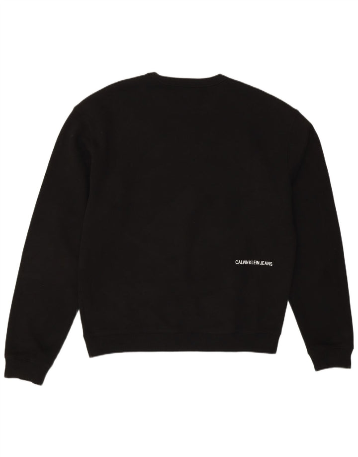 Calvin Klein Jeans Masculino moletom gráfico jumper médio algodão preto