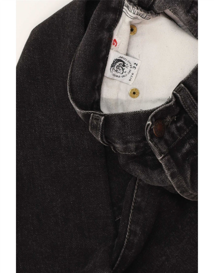 Diesel Mens Straight Jeans W32 L31 Algodão Preto