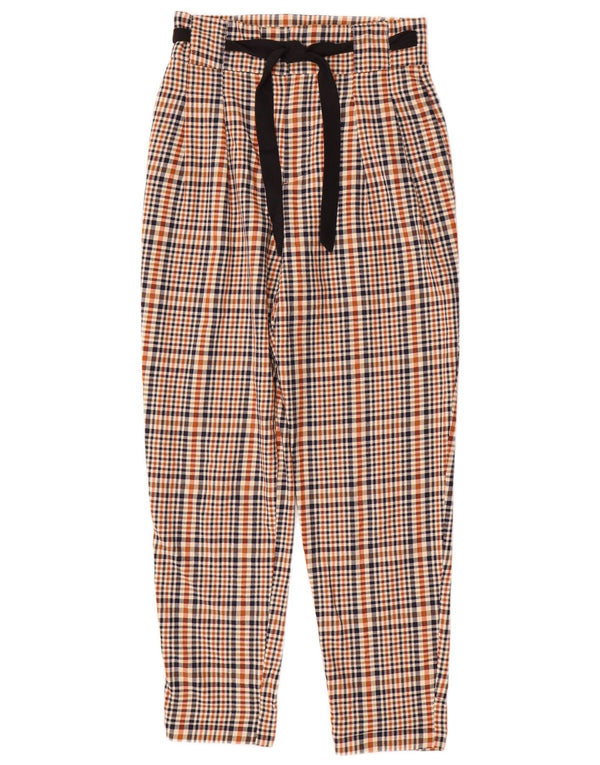 Zara Calça feminina casual Trafaluc cintura alta pequena W25 L28 multicolorida