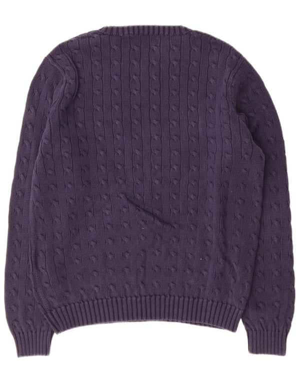 Suéter feminino Ralph Lauren com gola redonda, tamanho UK 18 XL, azul marinho, algodão