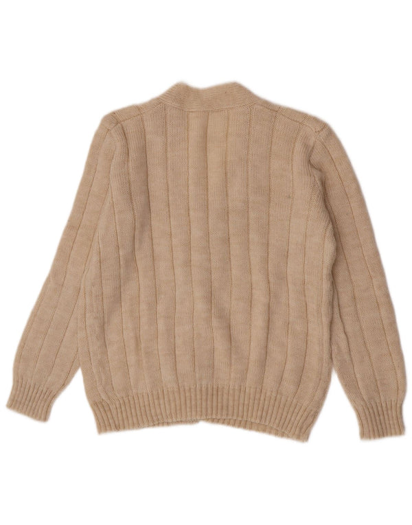 Suéter Cardigan Masculino Vintage Médio Bege