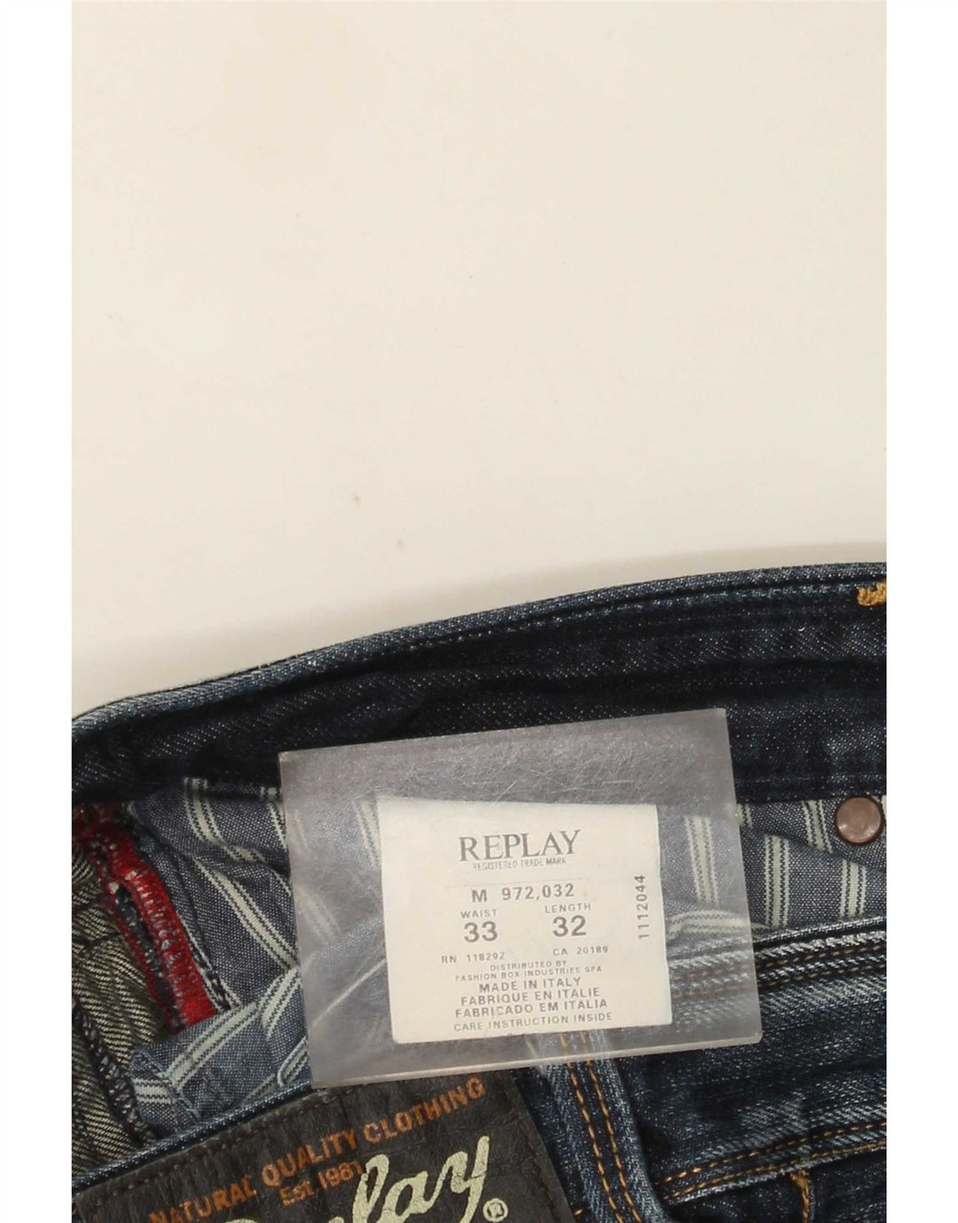 Replay Mens Lenaldo Straight Jeans W33 L32 Azul