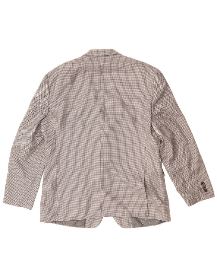 Jaqueta blazer masculina Tommy Hilfiger com 2 botões US 42 XL cinza xadrez poliéster
