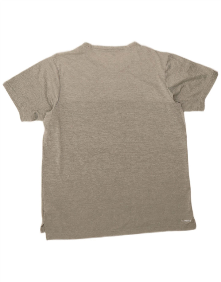 Camiseta masculina Adidas Climalite grande poliéster manchado cinza