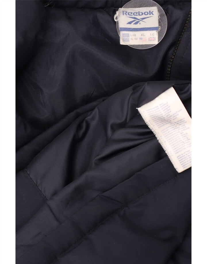 Jaqueta acolchoada superdimensionada feminina Reebok UK 16 grande poliéster azul marinho