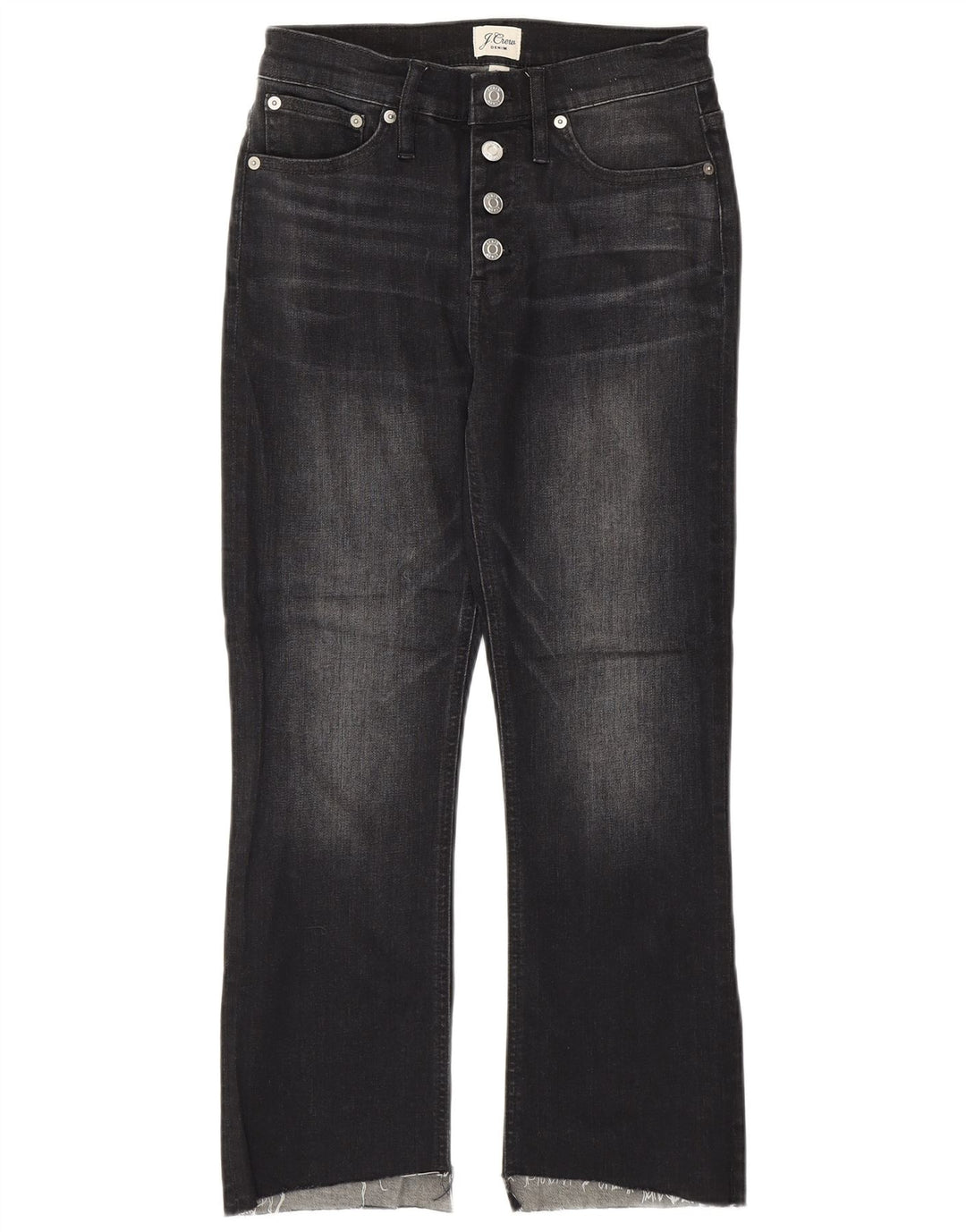 J. CREW Jeans recortados femininos W26 L23 algodão preto