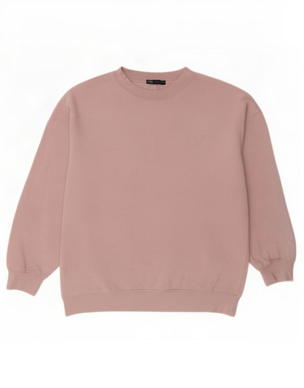 Zara Womens Oversized Sweatshirt Jumper Reino Unido 10 Pequeno Rosa
