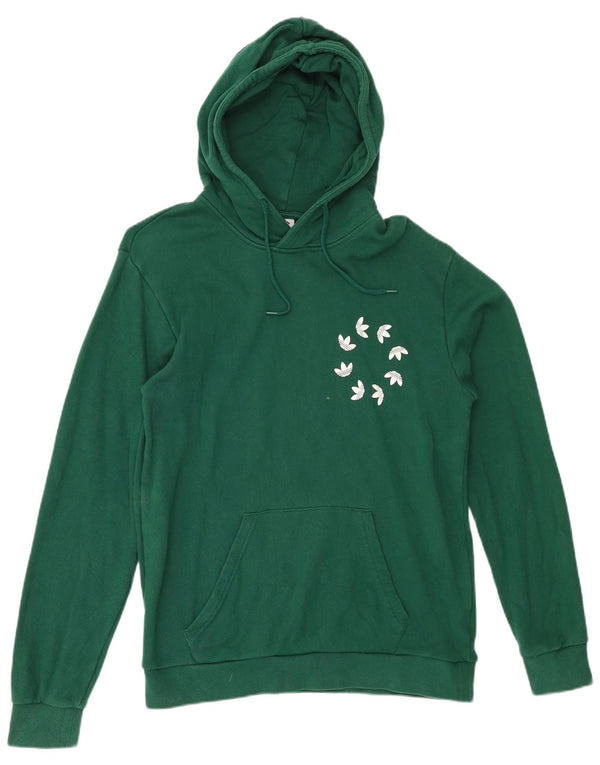 ADIDAS Mens Graphic Hoodie Jumper Médio Algodão Verde