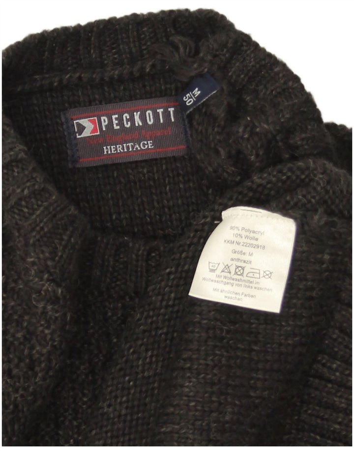 Suéter masculino Peckott Heritage com gola redonda cinza médio poliacrílico