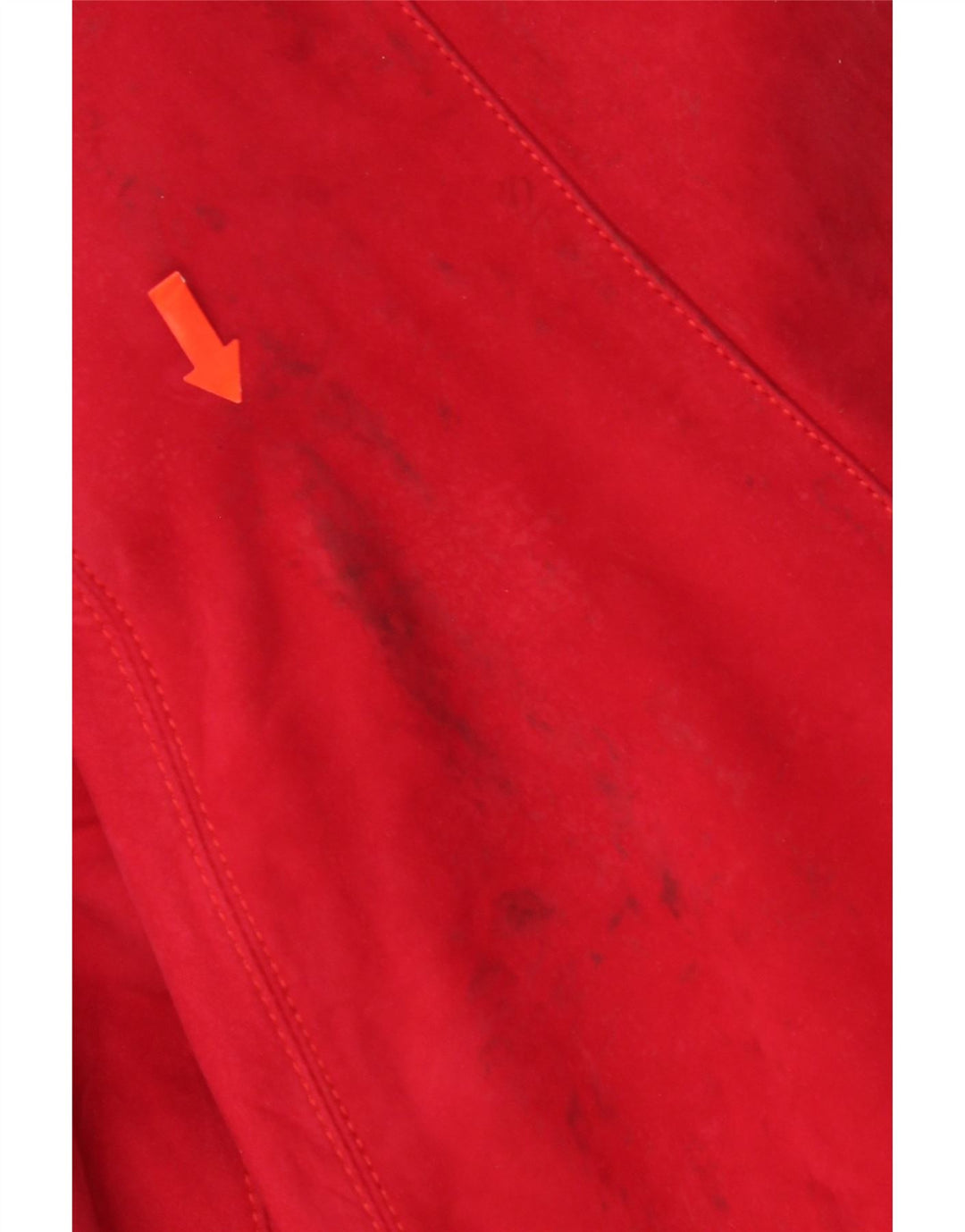 Sobretudo feminino vintage de camurça grande Reino Unido 14 couro vermelho médio