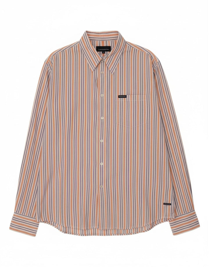 Camisa masculina CALVIN KLEIN JEANS 2XL algodão listrado multicolorido