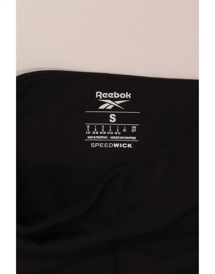 Leggings Reebok Capri Femininas UK 8/10 Pequenas Pretas