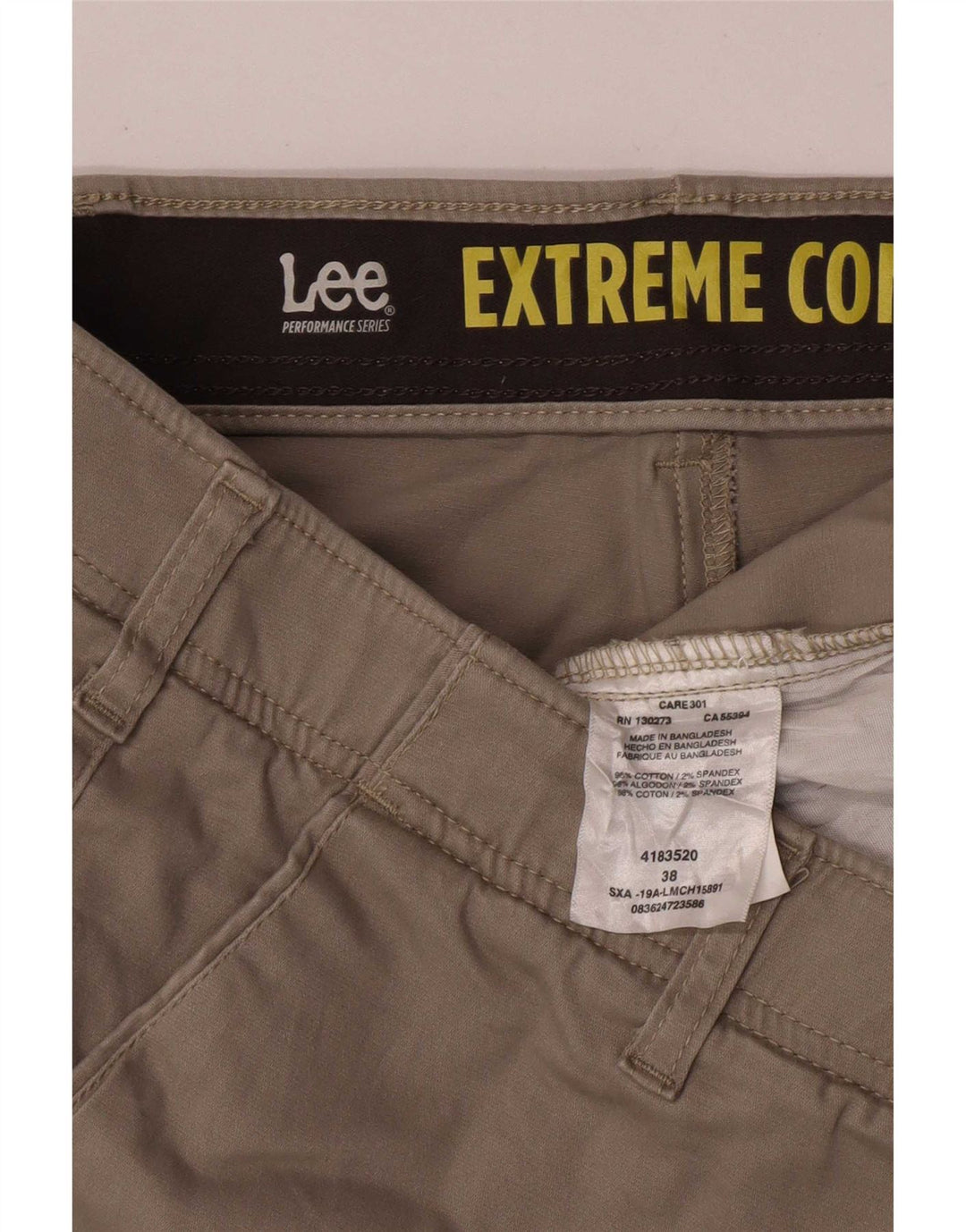 Lee Mens Chino Shorts W38 XL Algodão Bege