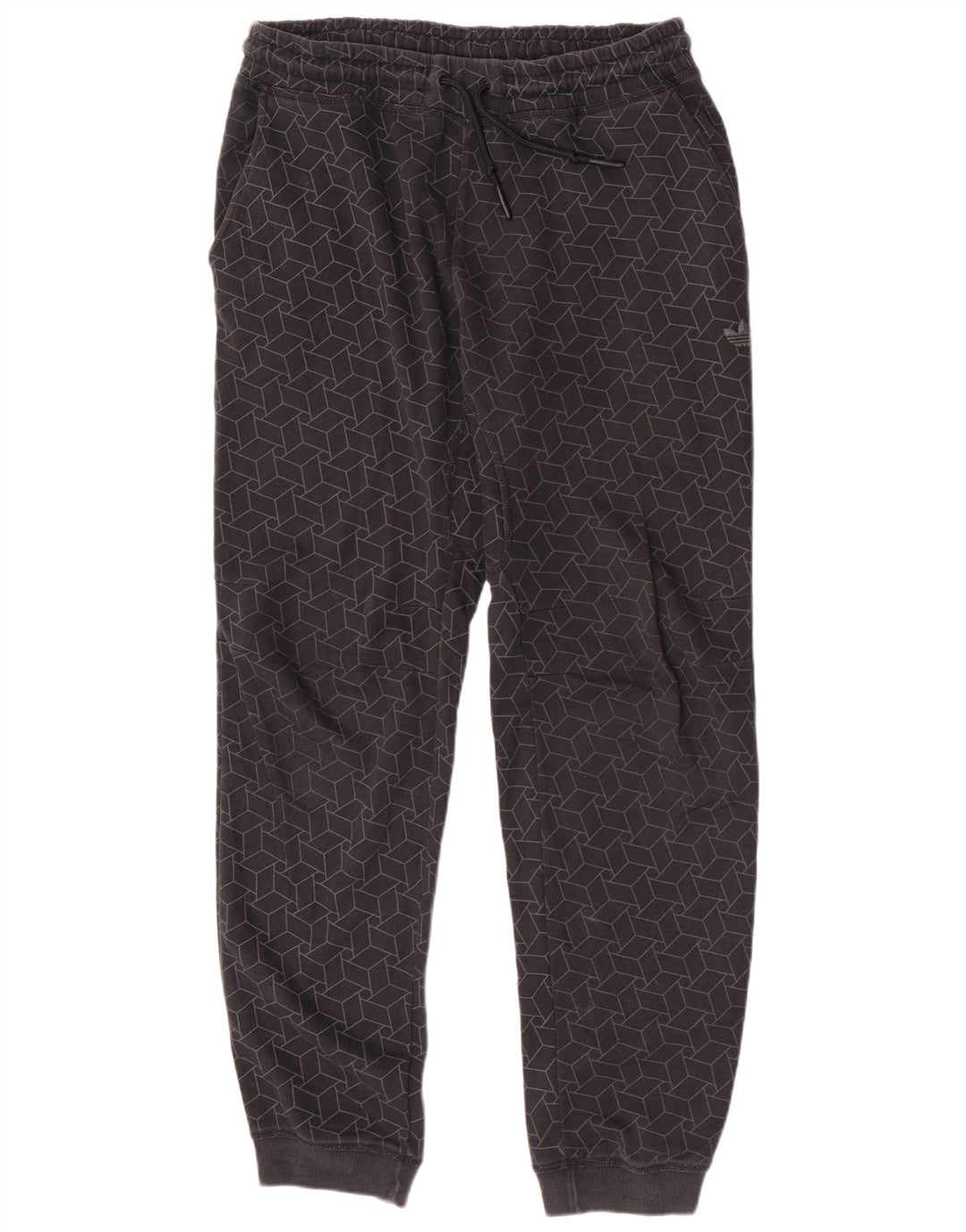Calça de treino masculina Adidas Joggers cinza médio algodão geométrico