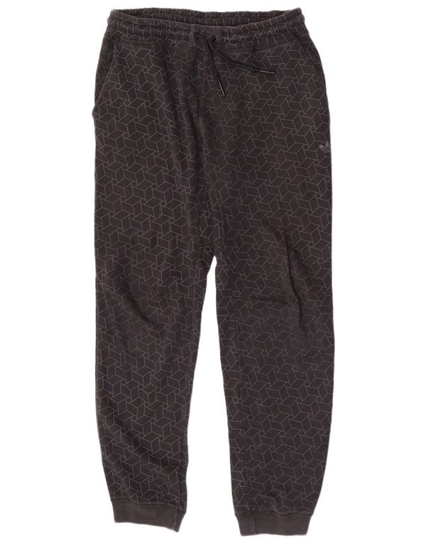 Calça de treino masculina Adidas Joggers cinza médio algodão geométrico