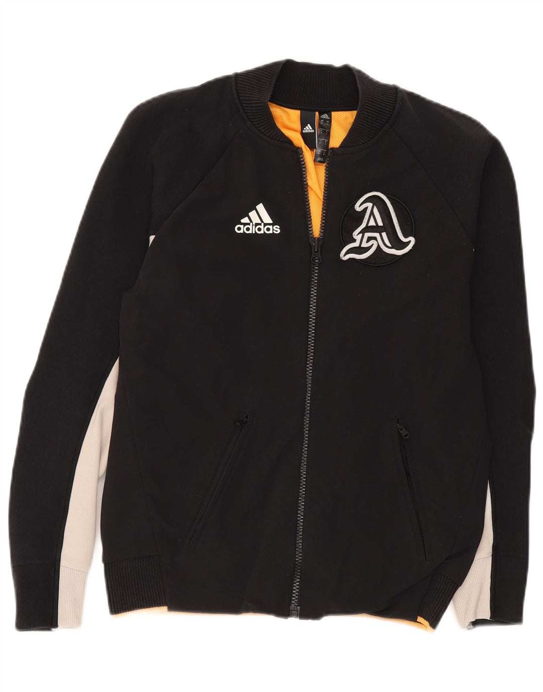 ADIDAS Mens Graphic Tracksuit Top Jacket Pequeno Preto Colourblock Nylon