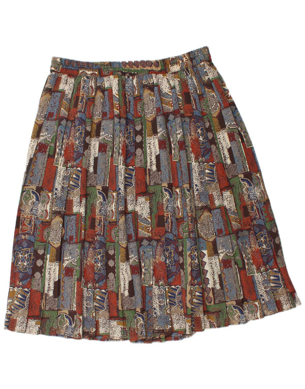 Canda Saia feminina plissada com faca EU 46 XL W32 patchwork multicolorido