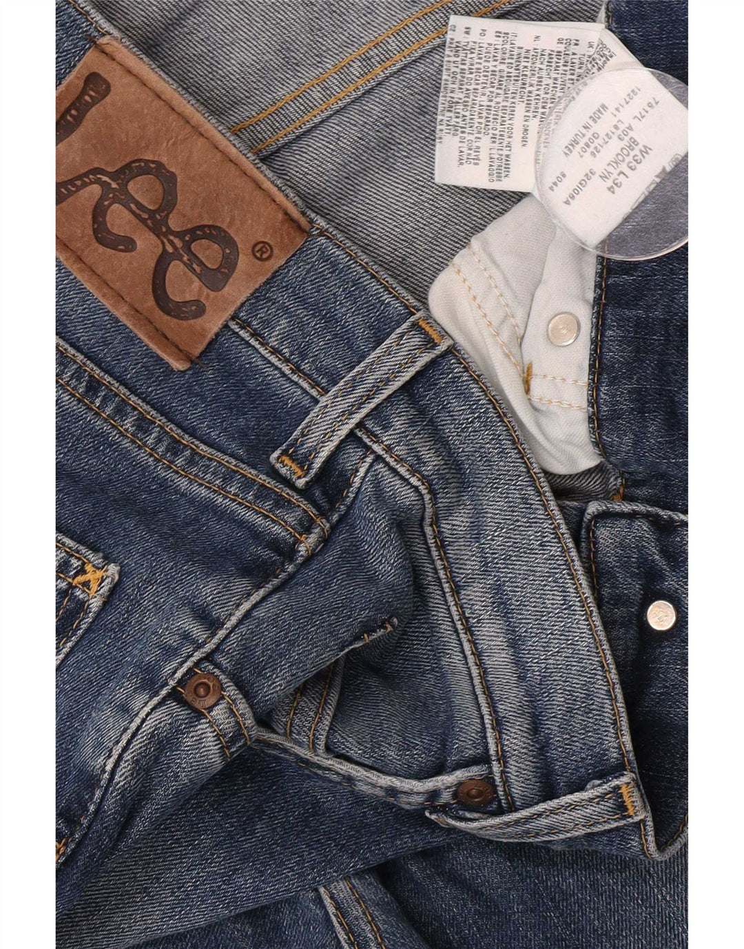 Lee Mens Brooklyn Straight Jeans W33 L30 Azul Algodão