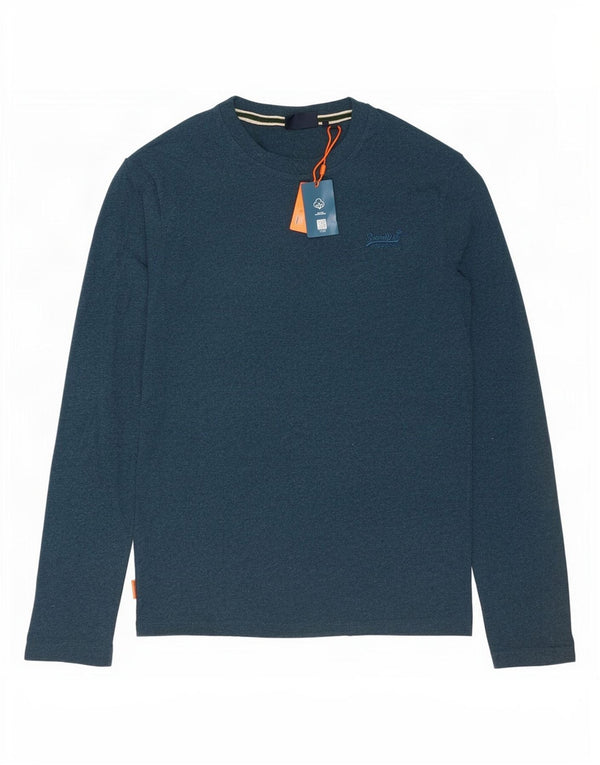 Superdry Mens Top Manga Longa Médio Algodão Azul