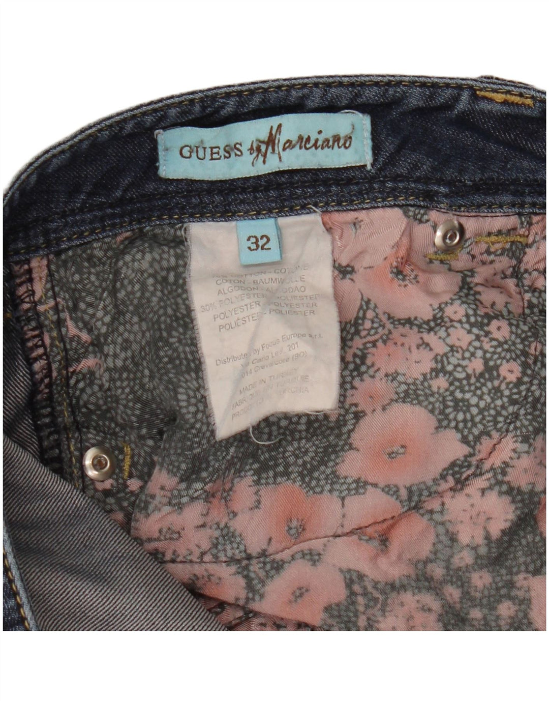 GUESS Womens marciano Slim Jeans W32 L26 Azul Marinho Algodão