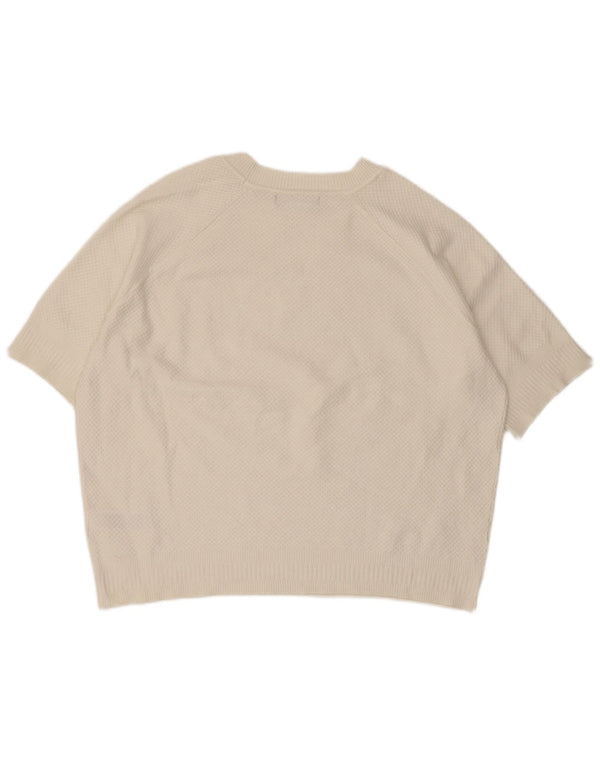 Suéter feminino Marks & Spencer com gola canoa e gola redonda Reino Unido 18 XL branco