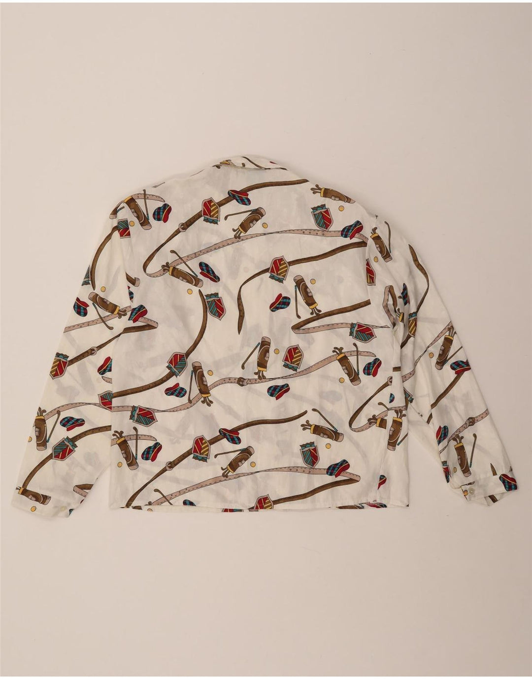 Blusa feminina CANDA com estampa abstrata IT 46 grande poliéster branco