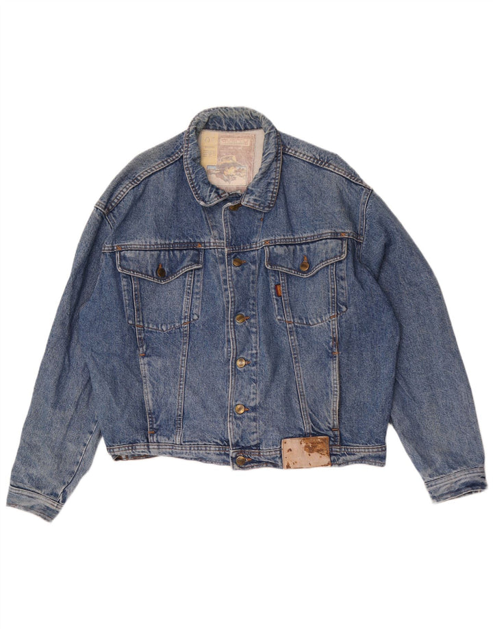 Jaqueta jeans masculina Quarry Batwing Reino Unido 40 grande azul
