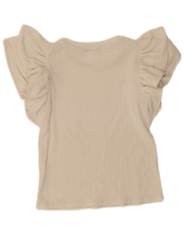 Blusa feminina Zara Top UK 12 Médio Bege