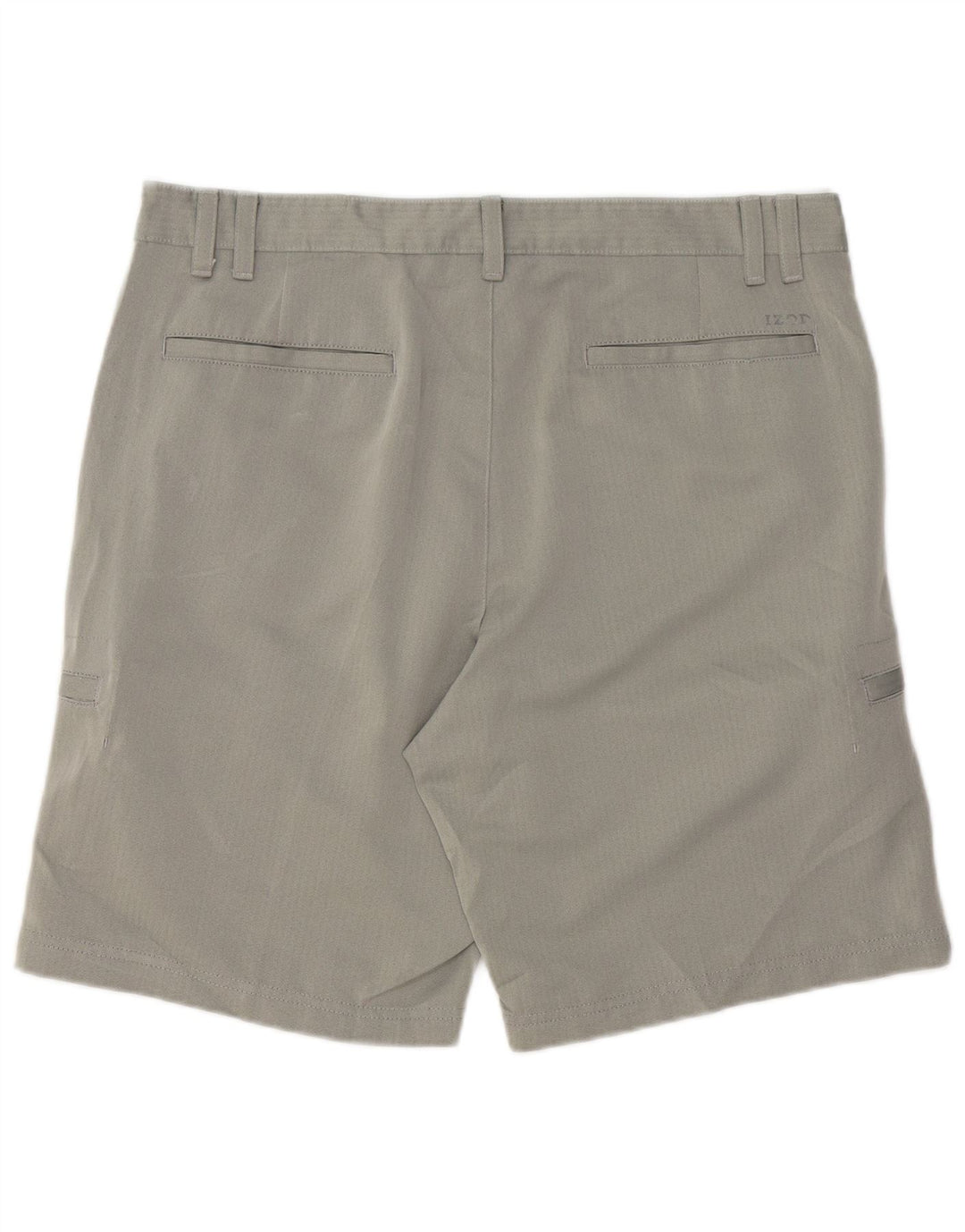 IZOD Mens Golf Cargo Shorts W36 Grande Poliéster Espinha de Peixe Cinza